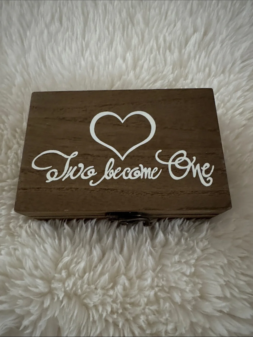 Wood Wedding Ring Box with Pillows